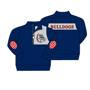 MOQ 3 custom style NO moq BULLDOGS boy pullover