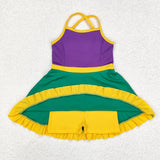 GSD1431 purple /green /yellow yoga  dress