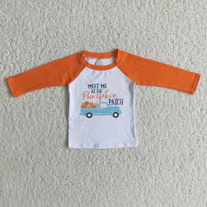pumpkin print BOY T-shirt
