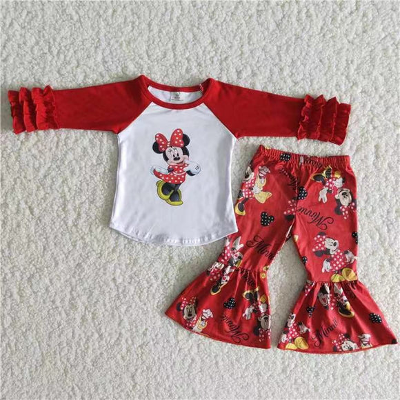 long sleeve mouse girls red outfits
