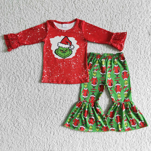 Christmas red girls clothing long sleeve outfits