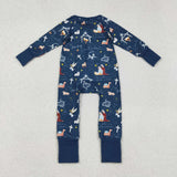 Matching Baby boys Christmas Eve romper pajamas clothing