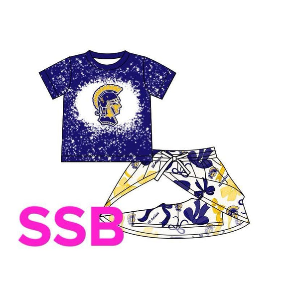 MOQ 3 custom style summer Raiders milk silk girls set