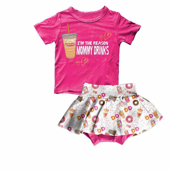 Deadline April 22 mommy drinks skirt kids girls team clothes