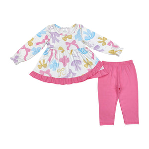 GLP1561 baby girls pink bows outfits