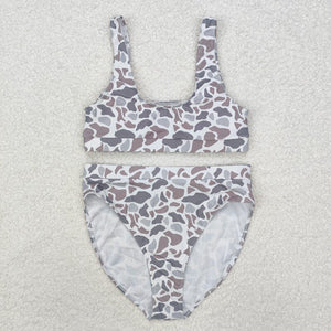 Family Matching Adult Baby girls boys brown cam swimsuit