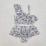 Family Matching Adult Baby girls boys brown cam swimsuit