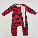 LR1962  long sleeve pink leopard sleeper