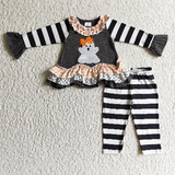 Matching Baby girls Halloween ghost outfits clothing embroidery