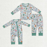 Matching Baby girls Christmas romper & pajamas clothing bamboo