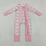 Matching Baby girls Valentine's zipper romper