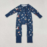 Matching Baby boys Christmas Eve romper pajamas clothing