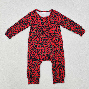 LR1962  long sleeve pink leopard sleeper