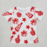 Matching Baby girls colorful CHEER summer shirt top
