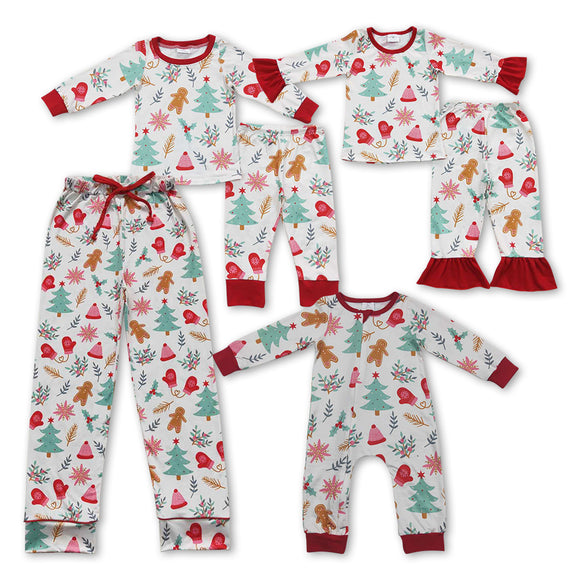 Christmas tree red  adult and kids pajamas