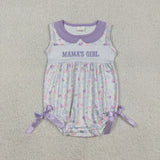 Matching Baby girls mama's girls sleeveless dress romper clothing embroidery