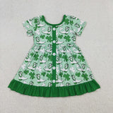 Matching Baby girls Matching clothing green dress set romper