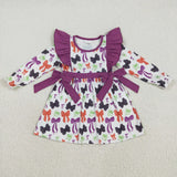 Matching Baby girls Halloween bow dress romper