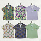Matching Baby boys Mardi Gras button short sleeves shirt  tops