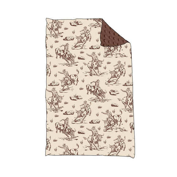 custom style moq 10 western cowboys brown blanket