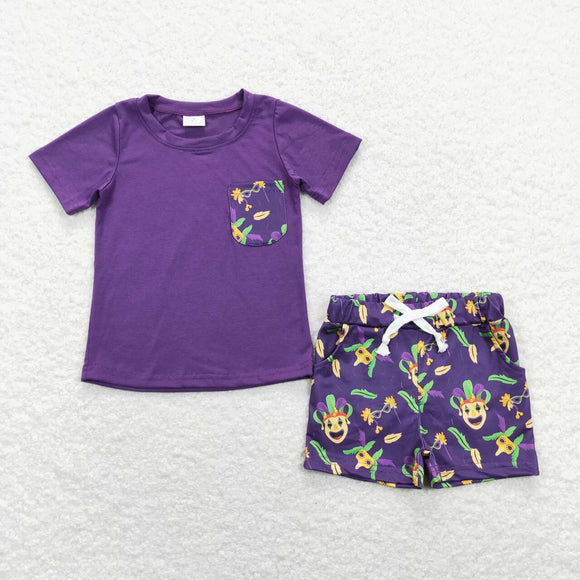 BSSO0467-- summer purple boy outfits
