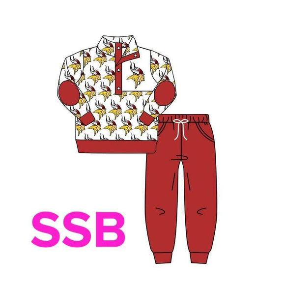 MOQ 3 custom style summer Vikings milk silk girls set