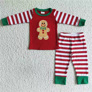 embroidered boys clothing long sleeve pajamas outfits