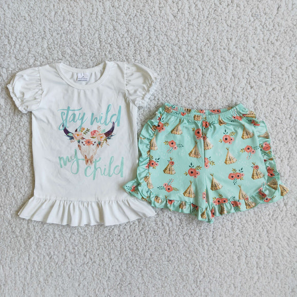 A12-24 skull cow floral Summer outfits