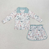 GLD0973 baby girl clothes flower toddler girl fall outfit