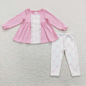 GLP1134--  pink long sleeve shirt pants girls outfits