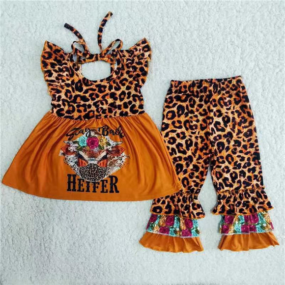 summer girl tiger short sleeve  trouser outfits