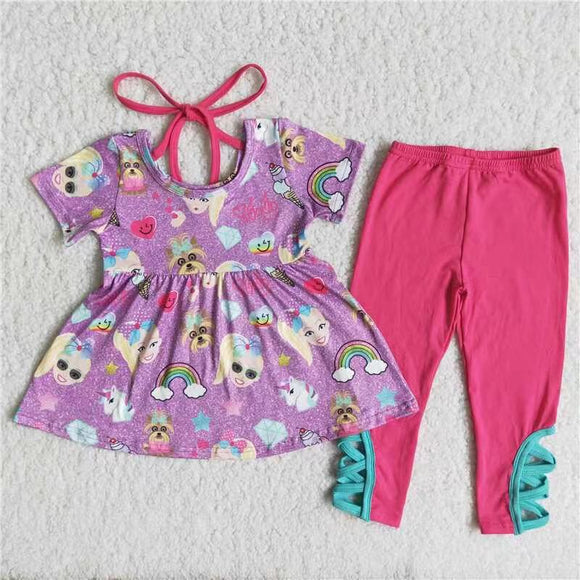 summer purple cartoon girl clothing