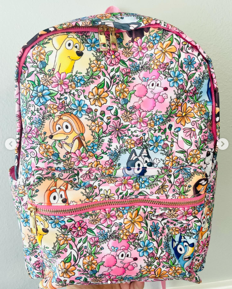 Flower dog kids backpack