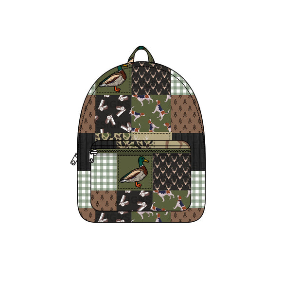 Duck call camo patchwork kids boys backpack