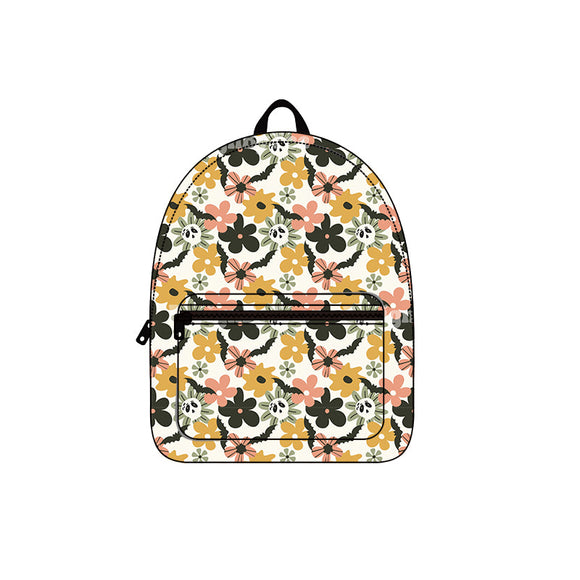 Floral skull bat kids girls Halloween backpack