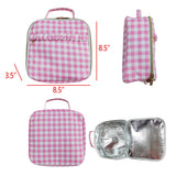 BA0227 pink plaid Lunch Box