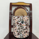 BA0289 brown camo zipper handbag