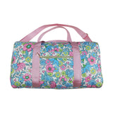 BA0291 blue green flower pink floral handBag 18.5x11.2x7.9 inches
