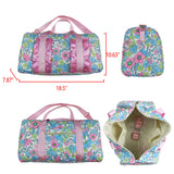 BA0291 blue green flower pink floral handBag 18.5x11.2x7.9 inches