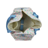 BA0292 blue flower floral handBag 18.5x11.2x7.9 inches