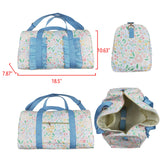 BA0292 blue flower floral handBag 18.5x11.2x7.9 inches