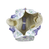 BA0293 purple Butterfly flower floral handBag 18.5x11.2x7.9 inches