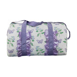 BA0293 purple Butterfly flower floral handBag 18.5x11.2x7.9 inches