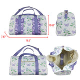 BA0293 purple Butterfly flower floral handBag 18.5x11.2x7.9 inches