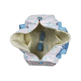 BA0294  blue flower floral pink bow handBag 18.5x11.2x7.9 inches