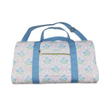 BA0294  blue flower floral pink bow handBag 18.5x11.2x7.9 inches