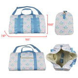 BA0294  blue flower floral pink bow handBag 18.5x11.2x7.9 inches