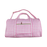 BA0302 pink plaid women duffel bag