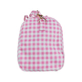 BA0302 pink plaid women duffel bag