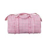 BA0302 pink plaid women duffel bag